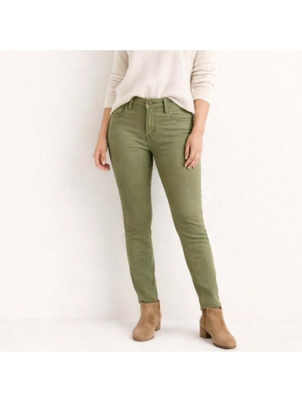 J. Crew Womens Midrise Skinny Pant Stretch Denim Jeans Green E6687 Size 24
